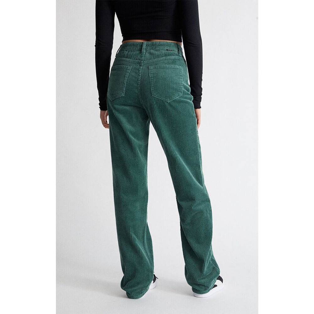 NWT PacSun Green Corduroy Embroidered Boyfriend Jean Doodle Baggy Womens Size 28 - Picture 12 of 16